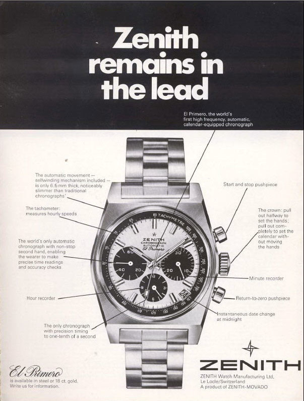 Zenith el primero advertisement from 1969